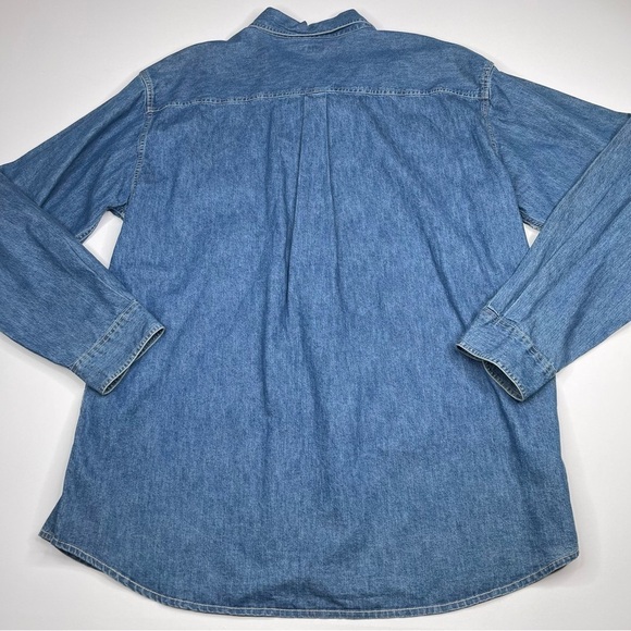 Northcrest Denim Shirt Button Long Sleeve Vintage Blue Western Work Outdoor XXLT - Picture 7 of 12